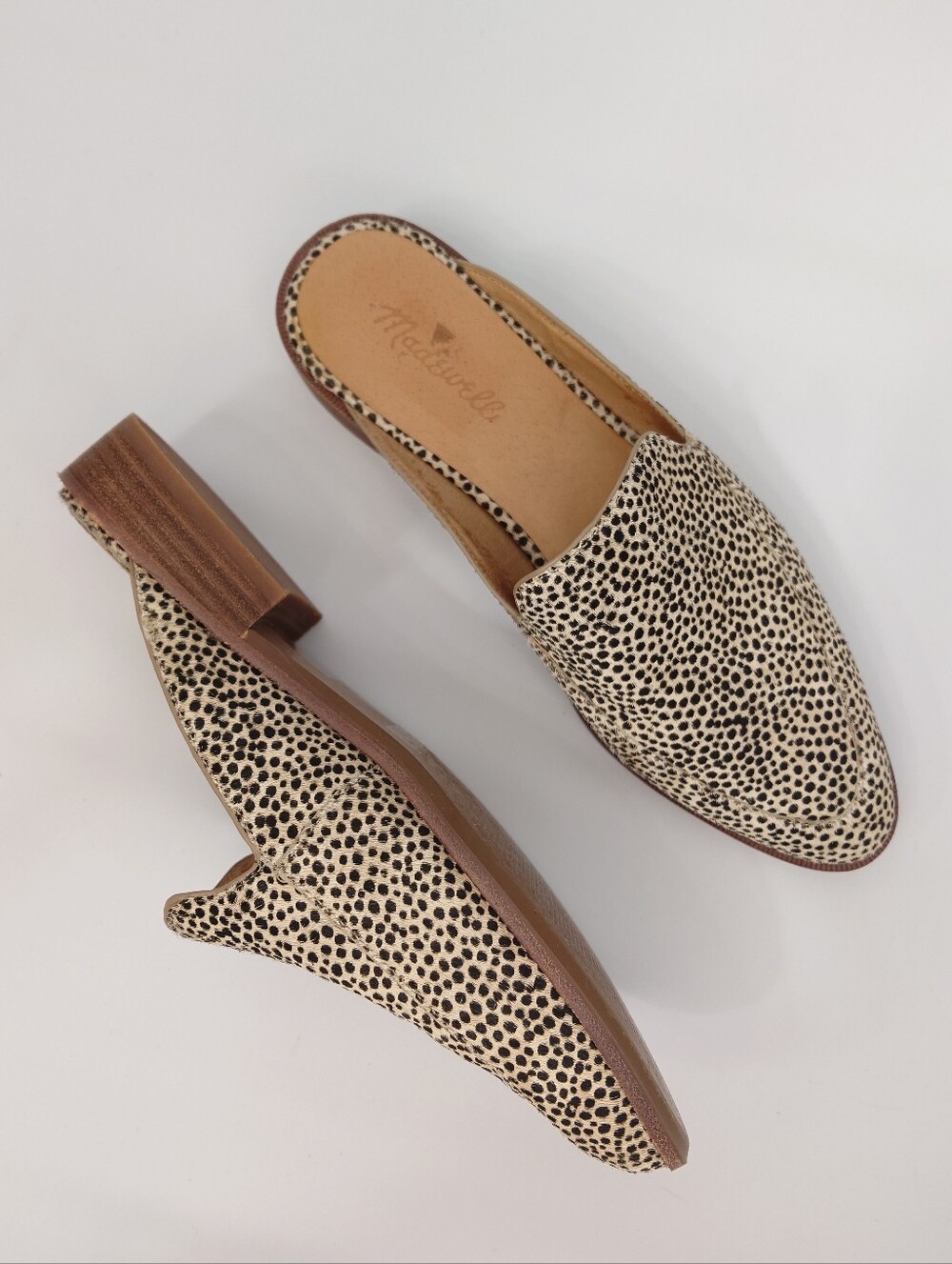 Madewell Calf Hair Leopard Print Mule Loafers Women's Size 8 Leather Slip On